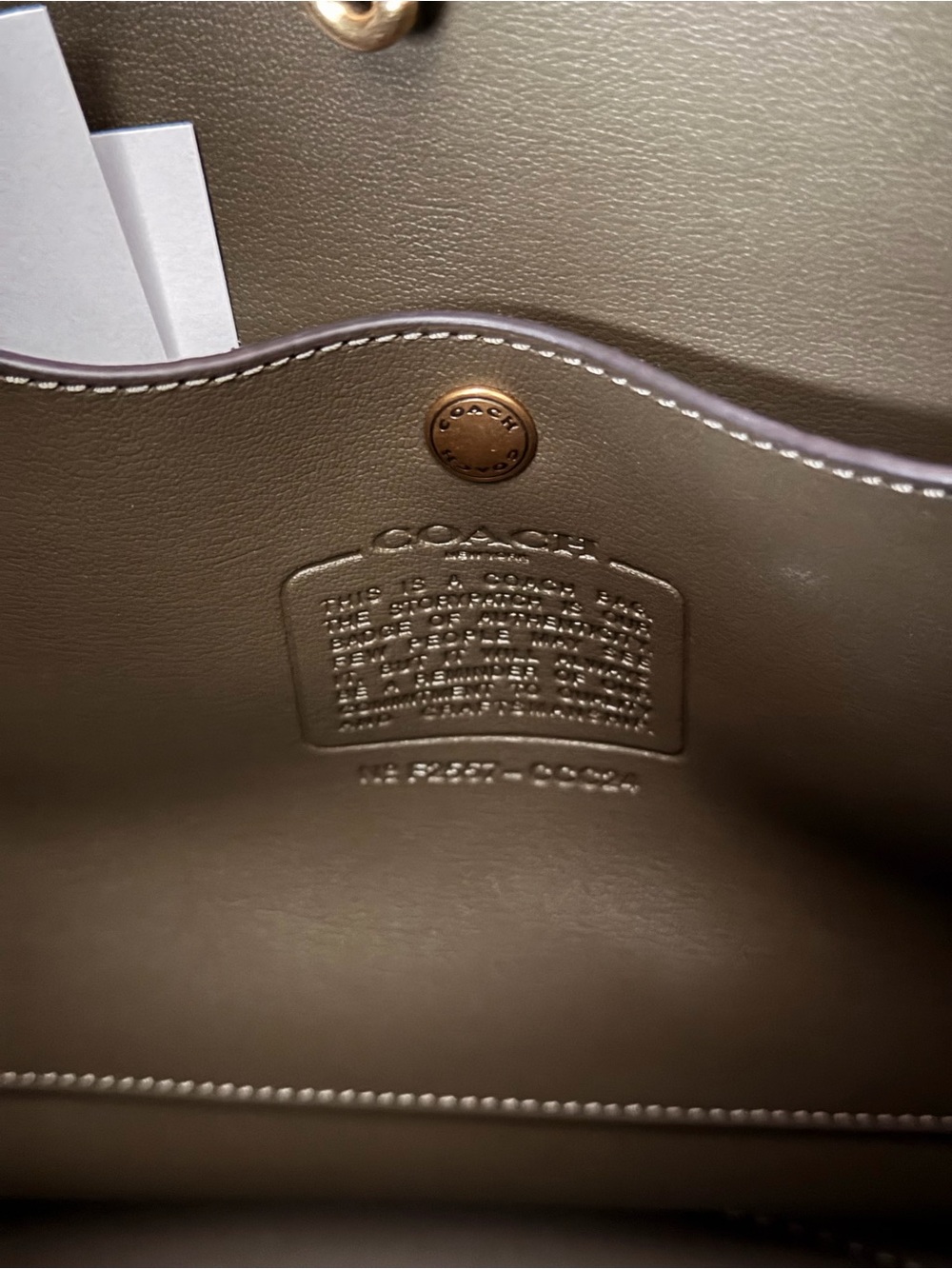 COACH Olive Green Suede Bleeker Bucket Shoulder and Crossbody Bag - Picture 2 of 9